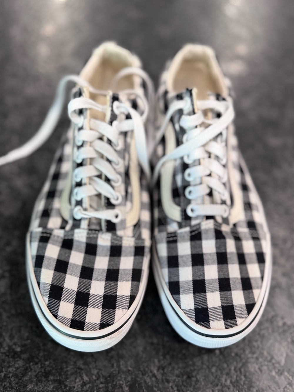 Vans Black & White Gingham Old Skool Sneakers - Picture 5 of 5
